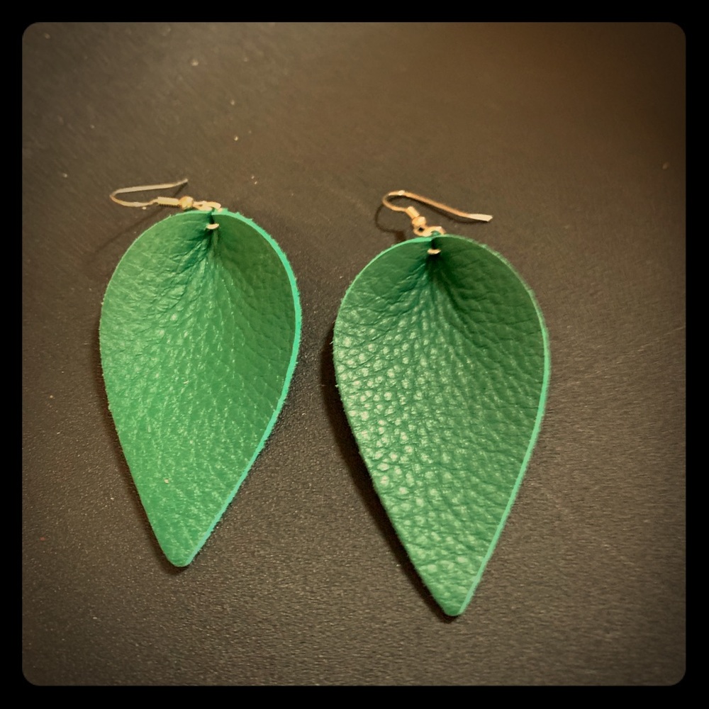 Large leather earrings